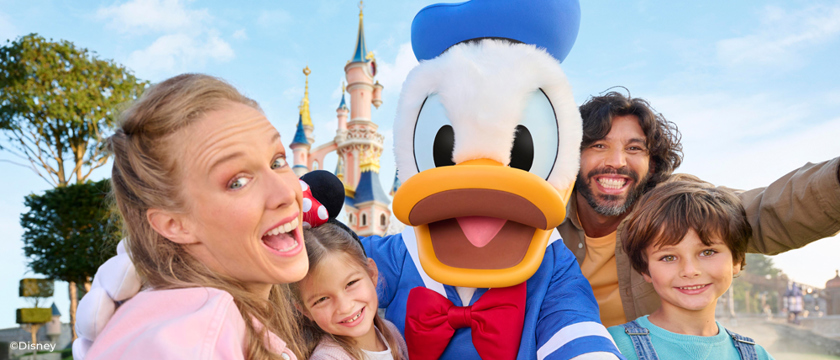 Guests With Donald Duck, Disneyland® Park